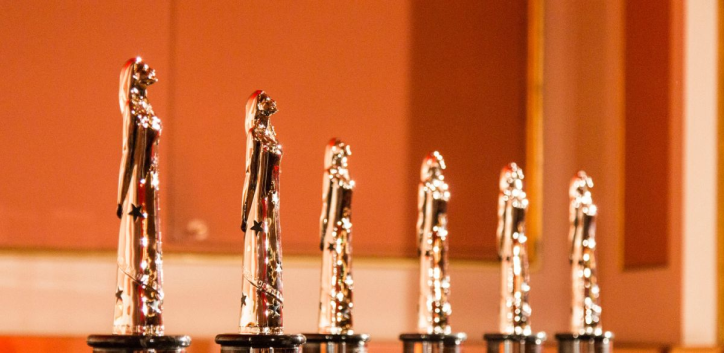 Stellan Skarsgård and Renate Reinsve Shine at the European Film Awards